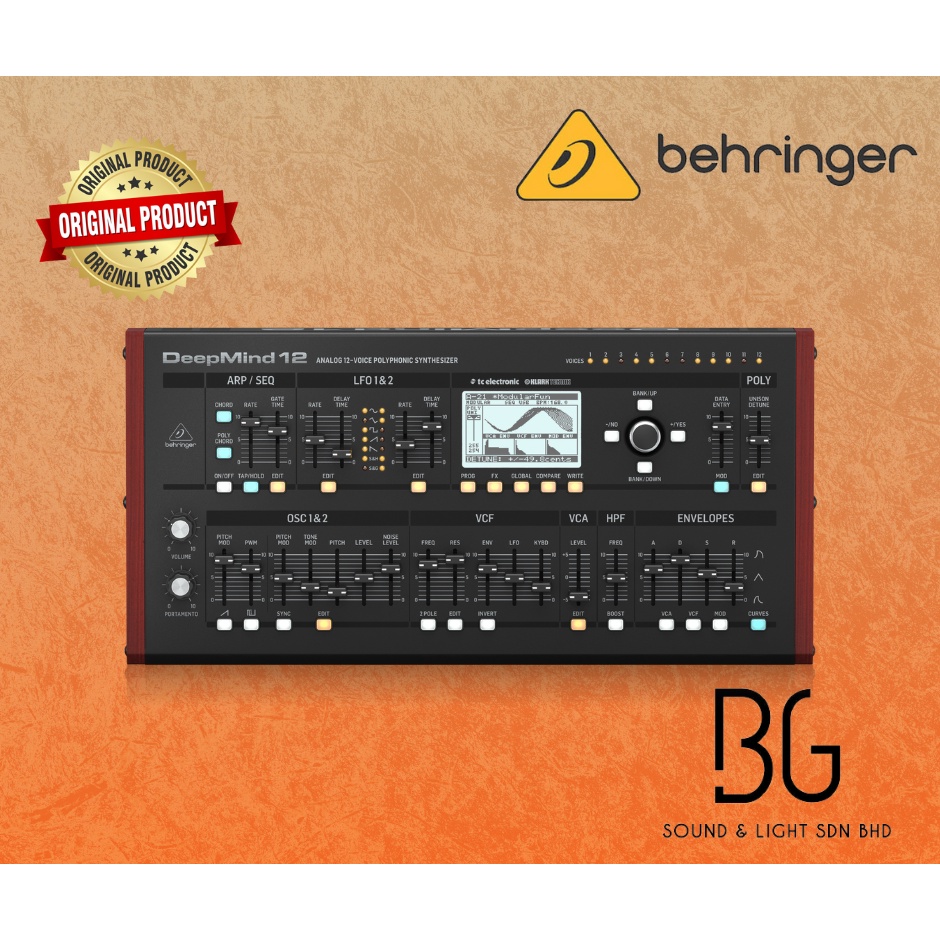 behringer deepmind 12d 12 voice analog desktop synthesizer