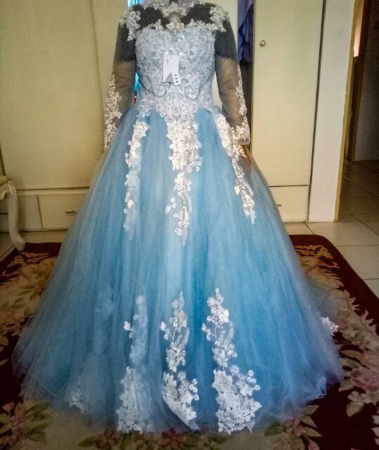 dress pengantin baby blue