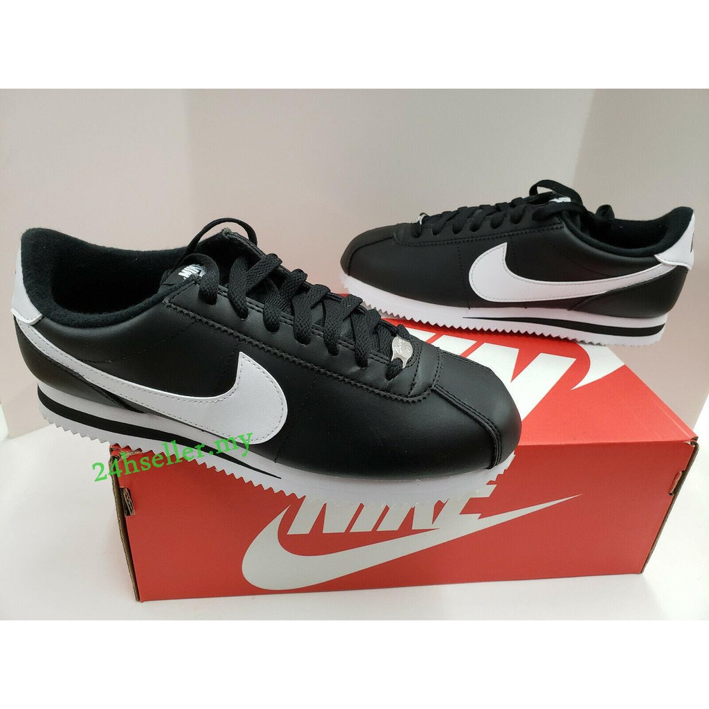 nike cortez black white red