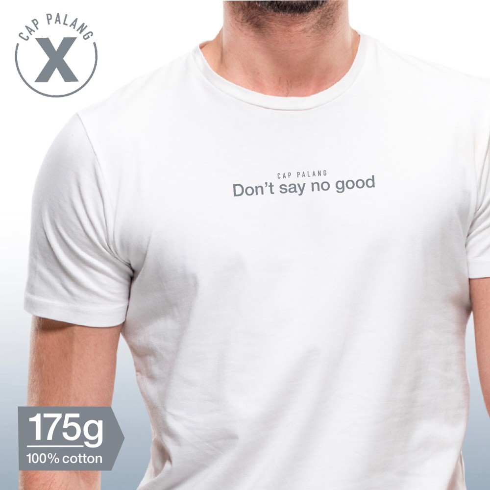 CAP PALANG DG02 'Don't Say' White T-shirt - 175g 100% Cotton Asian Cut Round Neck Unisex - graphic teeshirt tshirt