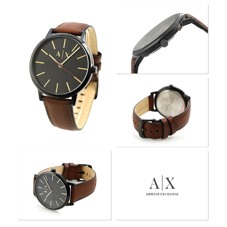 100% Original) Armani Exchange AX7115 Cayde Analog Brown Leather Watch &  Beaded Bracelet Gift Set (2 Years Warranty) | Shopee Malaysia