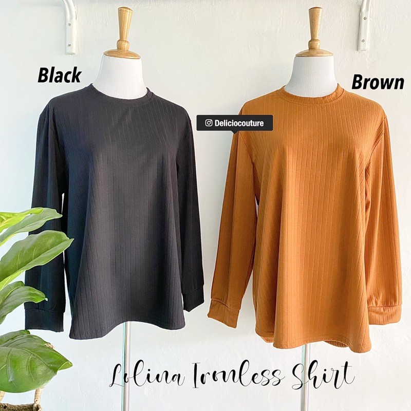 LOLINA IRONLESS SHIRT women shirt women tshirt ironless blouse baju ...