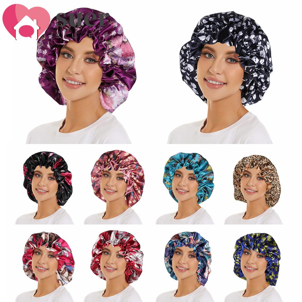 SUER Extra Large Satin Bonnet Double Layer Satin Cap for Natural Hair Silk  Bonnets for Women Reversible Sleeping Cap Elastic Head Scarf Head Wrap Silk  Bonnet for Curly Hair | Shopee Malaysia
