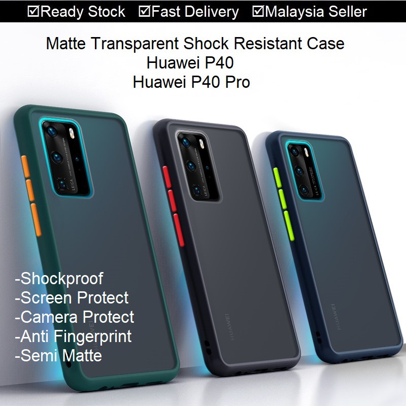 Huawei P40 Pro P40 P40Pro Matte Transparent Case Casing Cover Housing ...