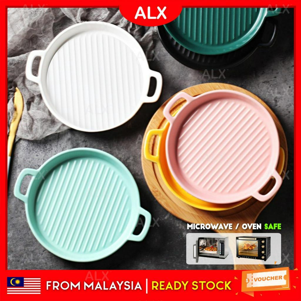 ALX CLEAR STOCK Ceramic Plate Pizza Pan Salad Rice Plate Pasta Roasted Microwave Oven Plate Oven Safe Pinggang 陶瓷碗