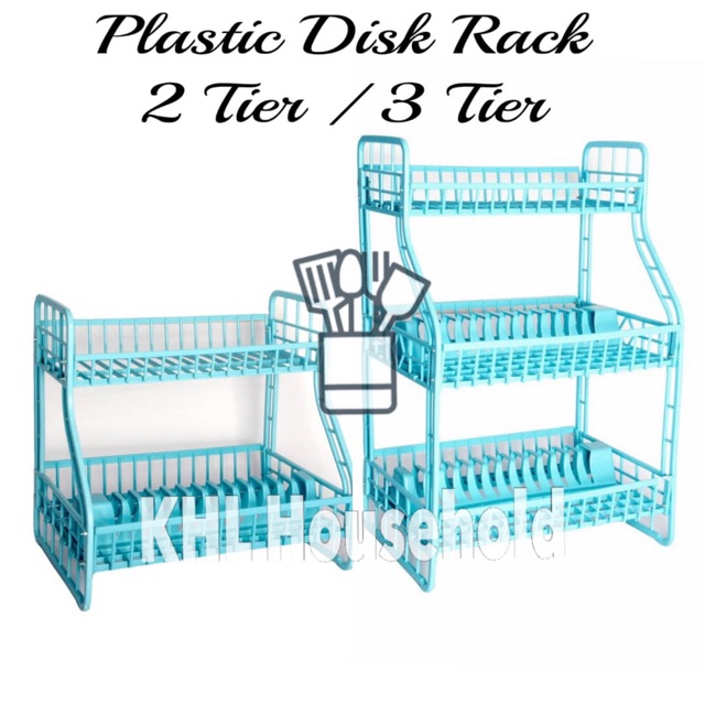 Plastic Dish Rack 2 3 Tingkat Dish Drainer Kitchen Rack Dish Rack 2 Or 3 Layer Rak Pinggan Rak Pinggan Plastik