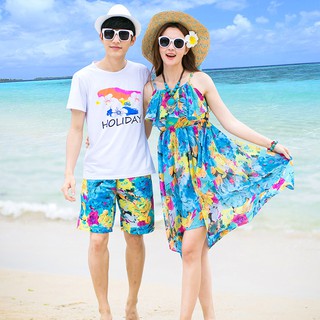 couple matching beach outfits