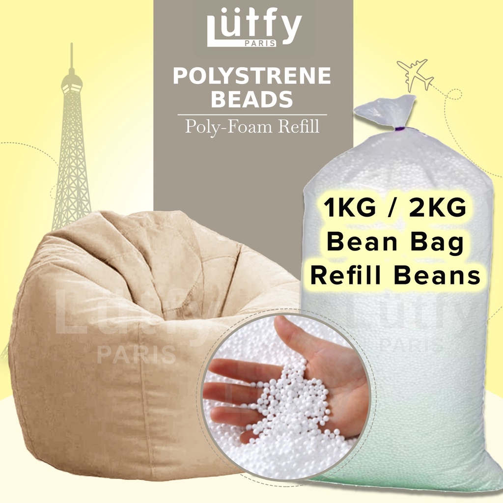 [READY STOCK] Bean Bag Refill Beads Polystyrene Poly Foam Biji Kabus Isi 1KG/2KG Filler