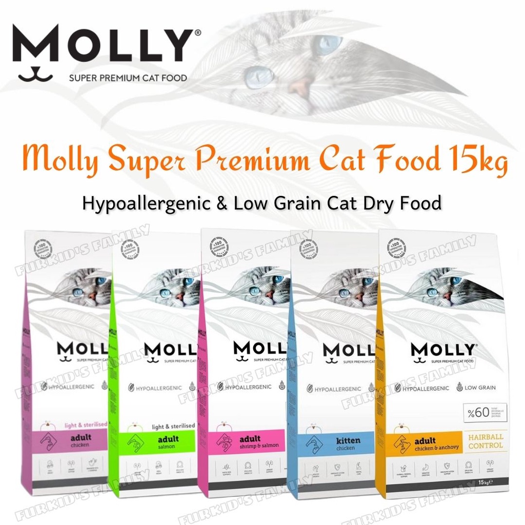 Molly Super Premium Cat Food For Adult & Kitten 15kg / Makanan Kucing