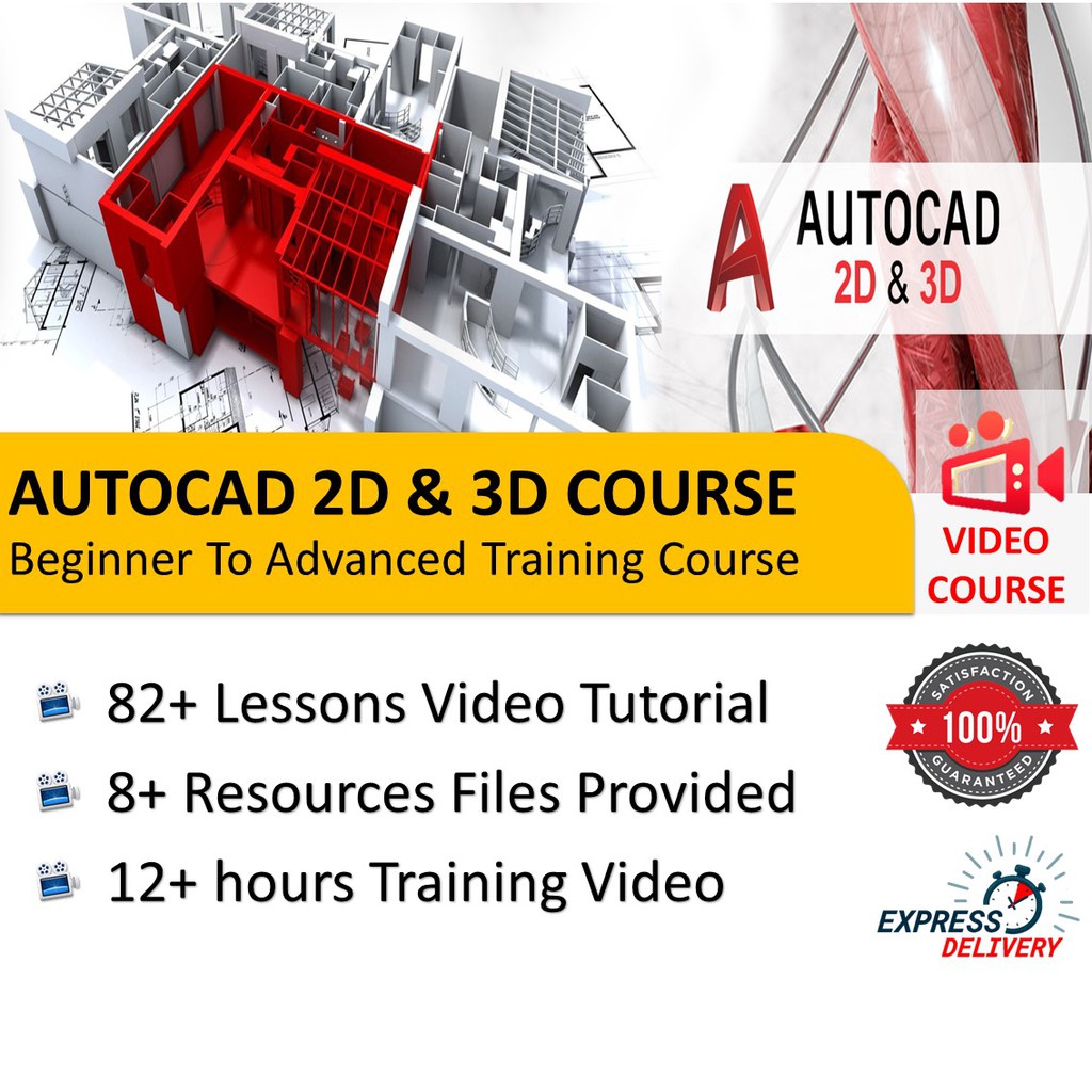 [Video Course] AutoCAD 2D & 3D Beginner To Advanced Training Course [82 Lessons Video Tutorial]