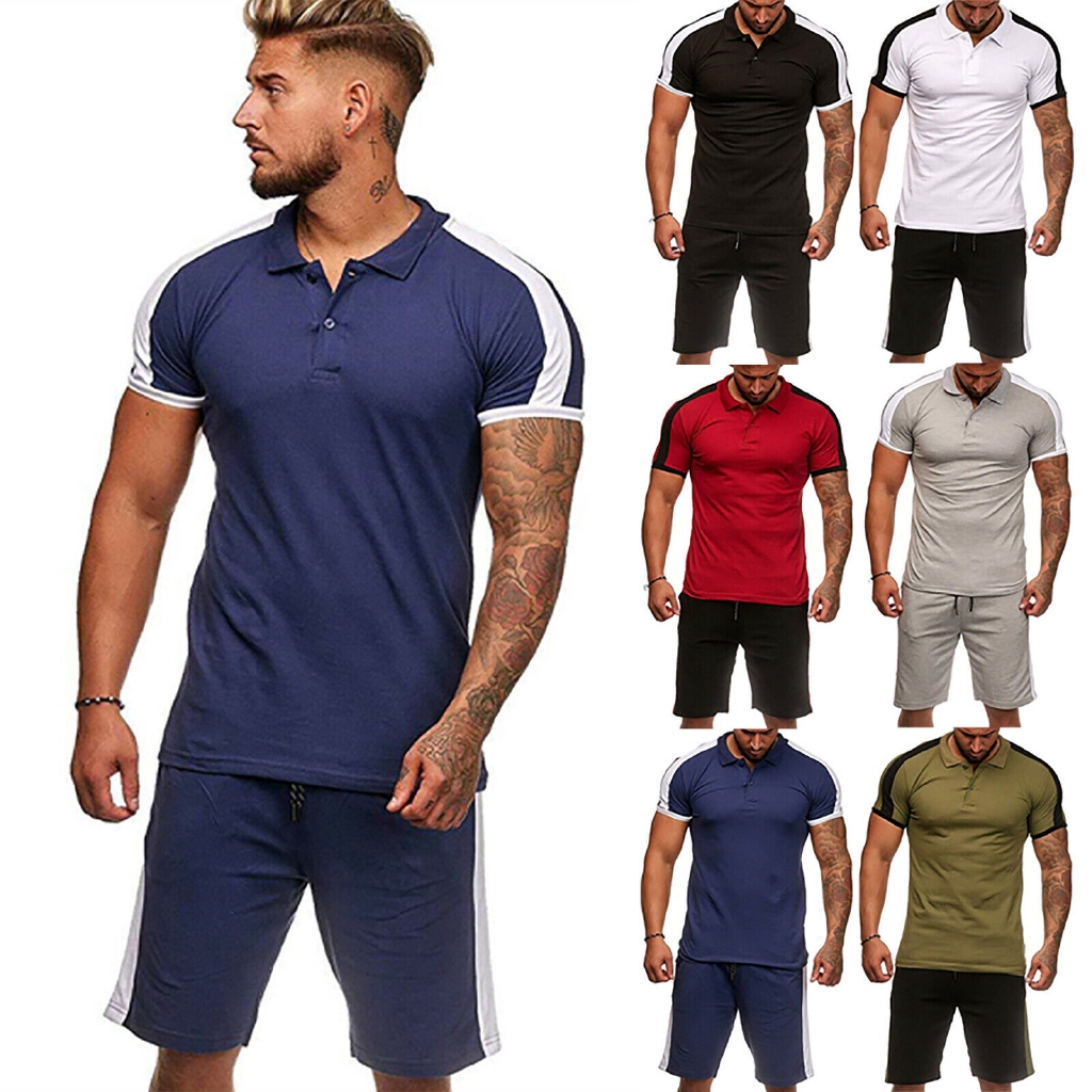 mens polo tracksuit set