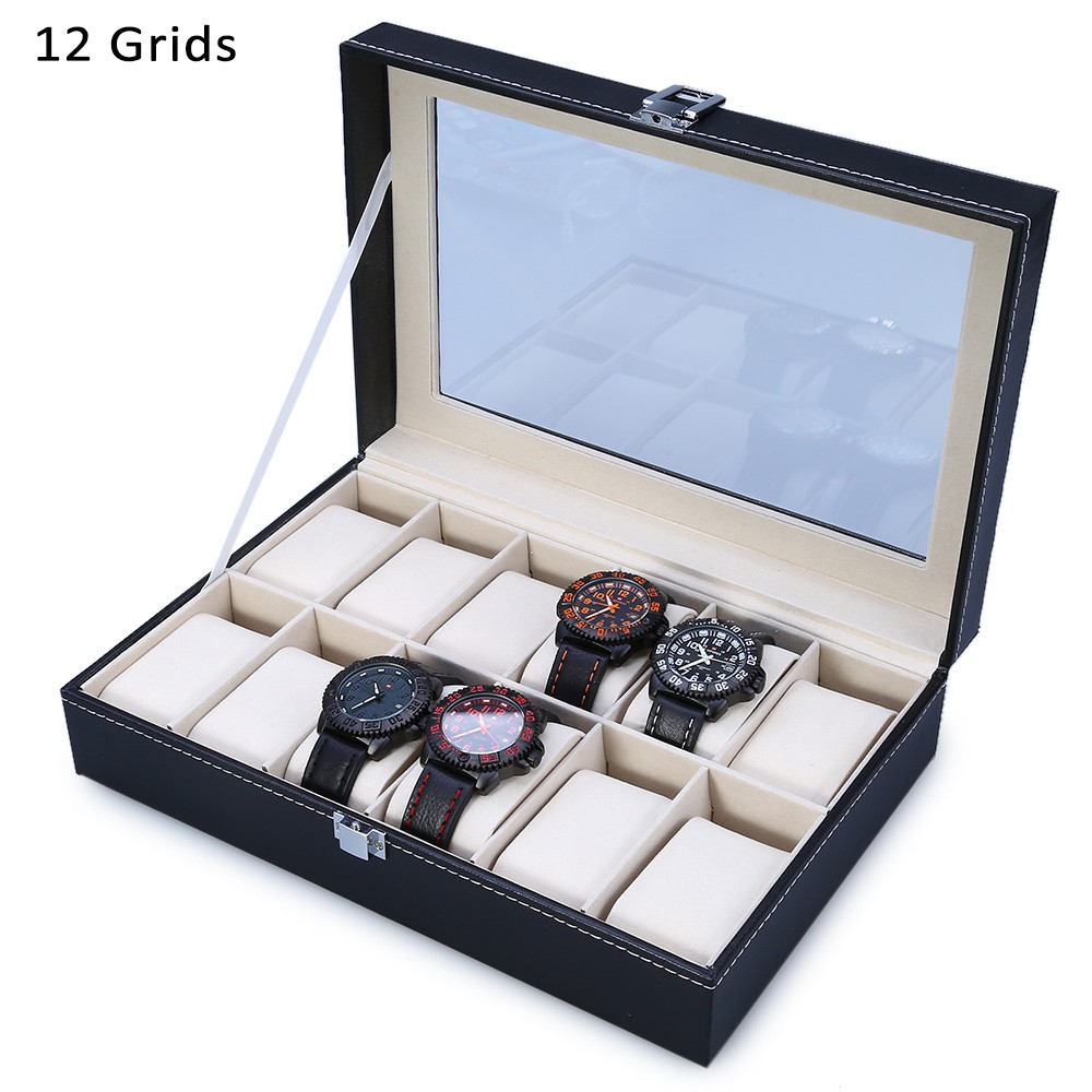 Kotak Jam Tangan Tempat Letak Jam Tangan Lelaki Perempuan 12 Slots Watch Storage Display Box Men Women Shopee Malaysia