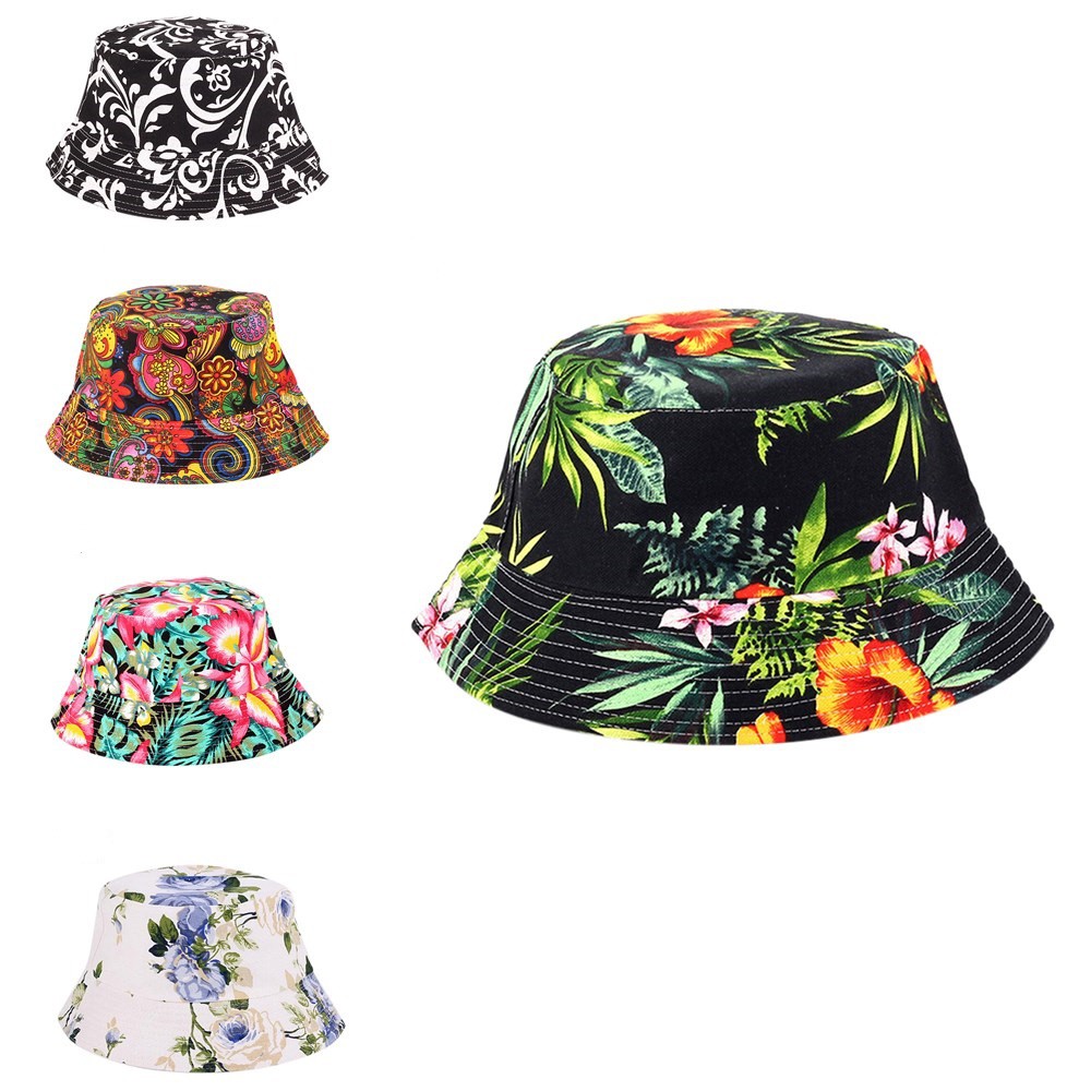 hawaiian floral bucket hat