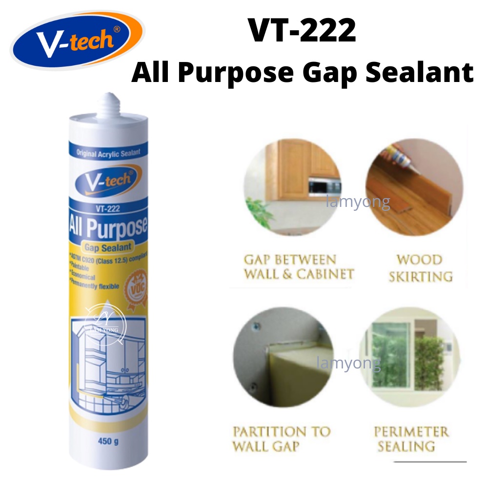 VT222 All Purpose Gap Sealant ( WHITE ) Silicone WaterBased Acrylic
