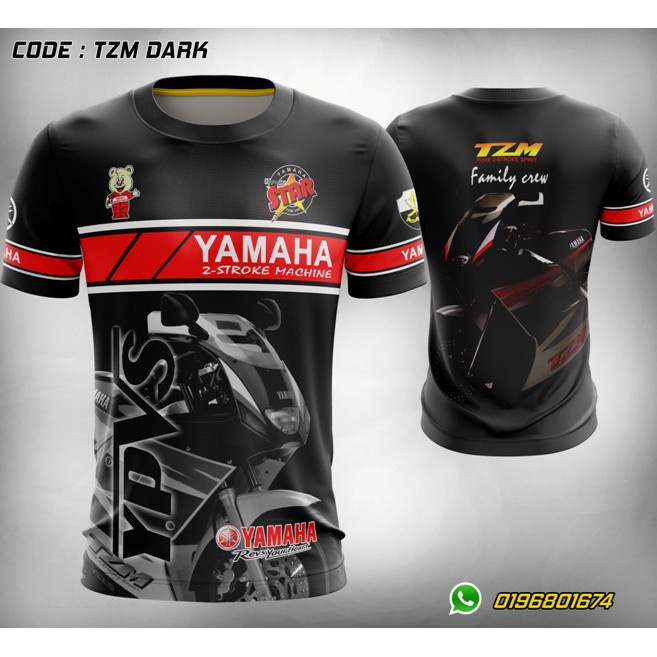 l baju yamaha tzm family crew (dark) | Shopee Malaysia