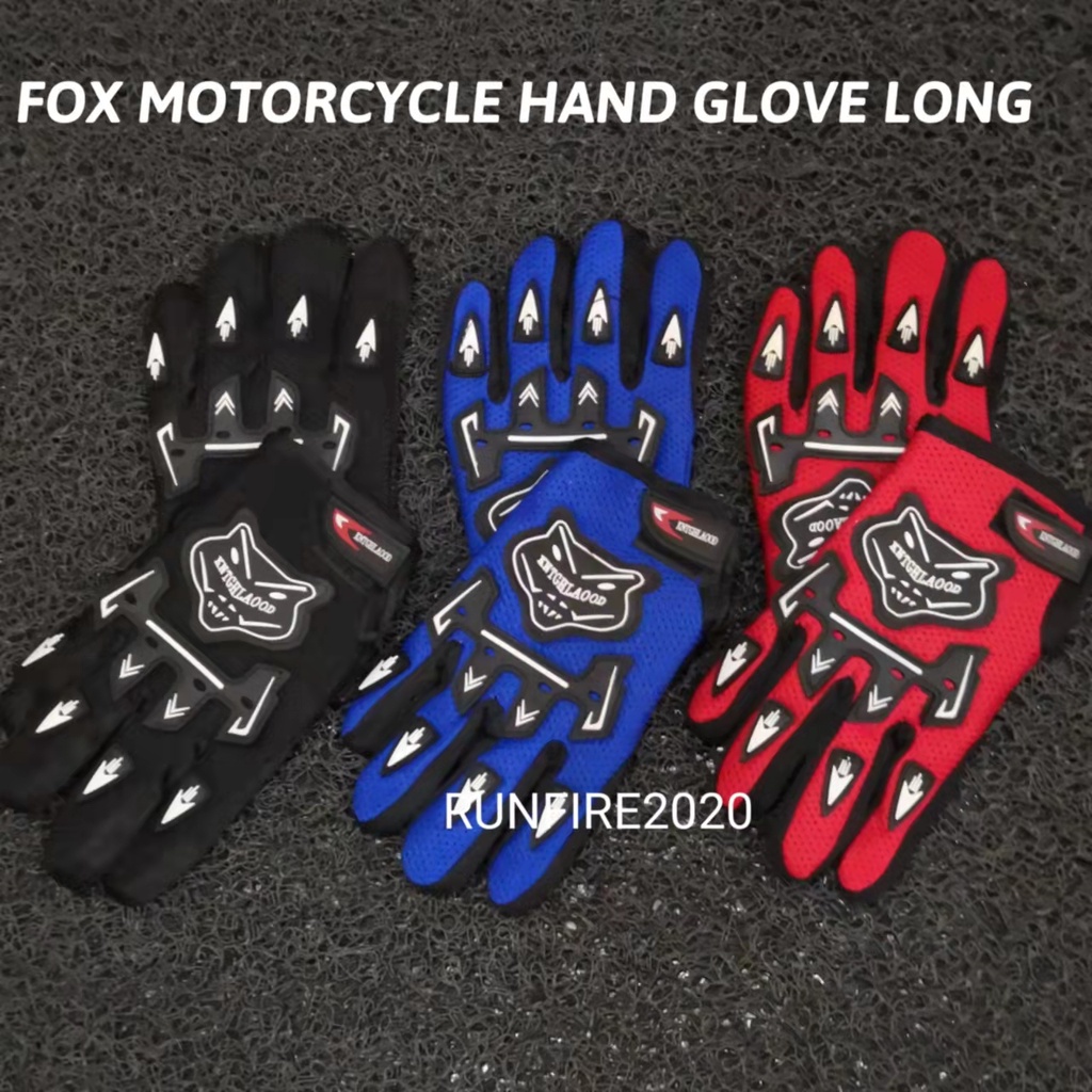 HAND GLOVE FOX KNIGHTHOOD BLACK / RED / BLUE SARUNG TANGAN MOTOR BASIKAL RIDING BIKERS GYM RIDER