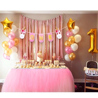 Baby 1st Birthday Pink Tutu Skirt For High Chair Decoration