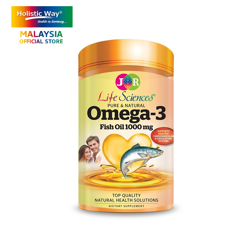 JR Life Sciences Pure & Natural Omega3 Fish Oil 1000mg (180 Softgels