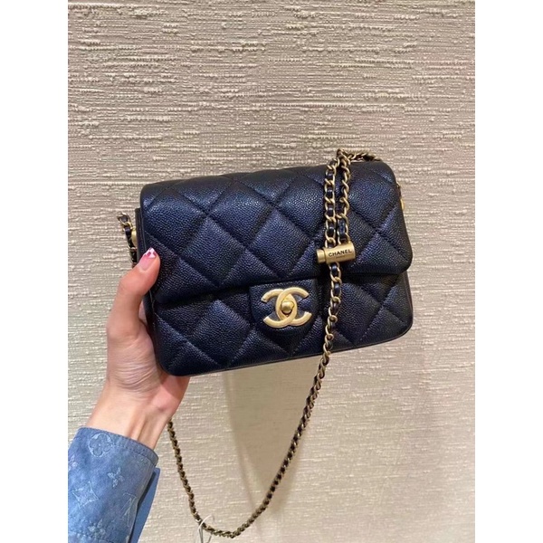 chanel 21k adjustable square bag carviar black ghw Shopee Malaysia