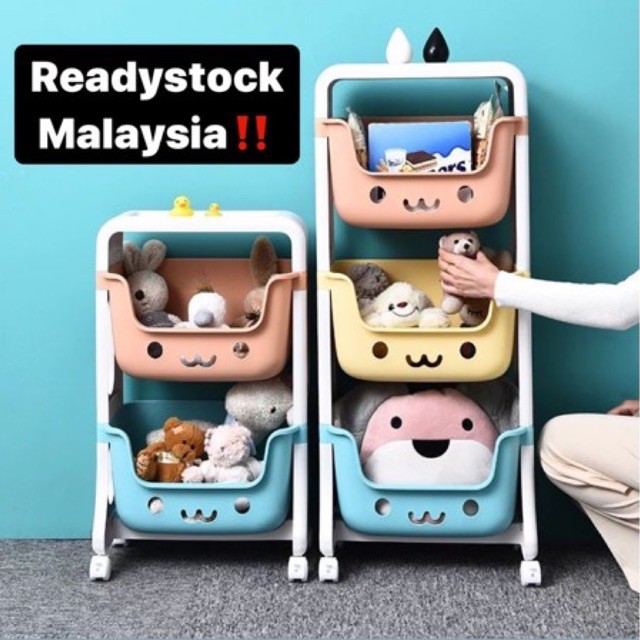 Rak Bayi 3 Tingkat Ready Stock Rak penyimpanan mainan Rak Rak Bayi 3 Tingkat Ready Stock Rak penyimpanan mainan Rak