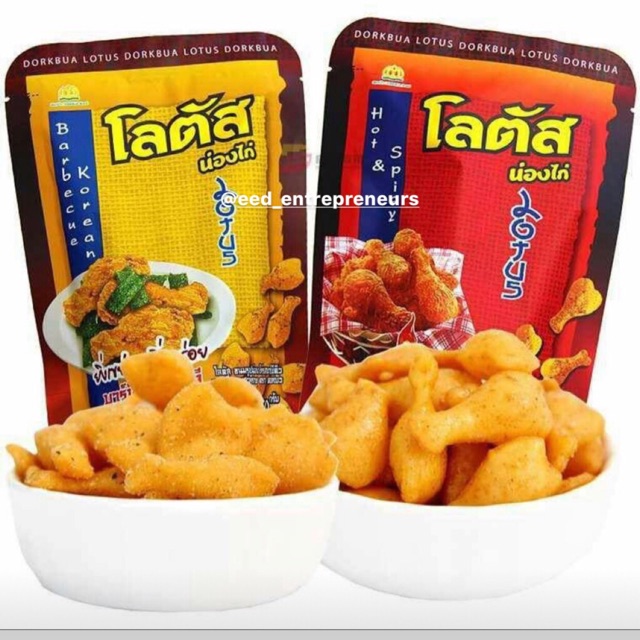 Thai Snack Korean BBq & Seaweed Dorkbua Lotus Chicken Drumstick Snack