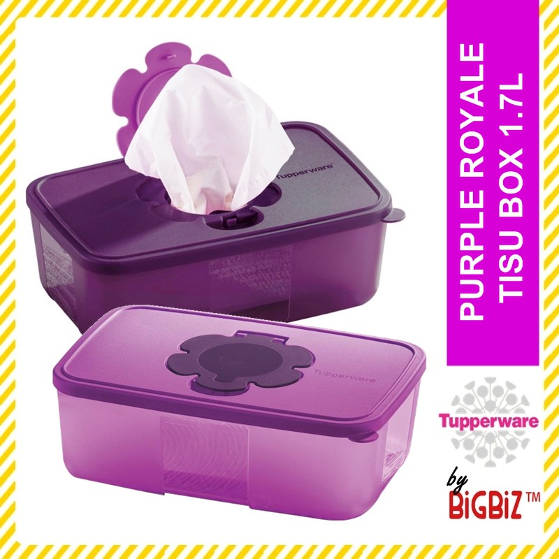 Original TUPPERWARE Purple Royale Tissue Box 1.7L / Bekas Tissue Raya [ Ready Stock ]