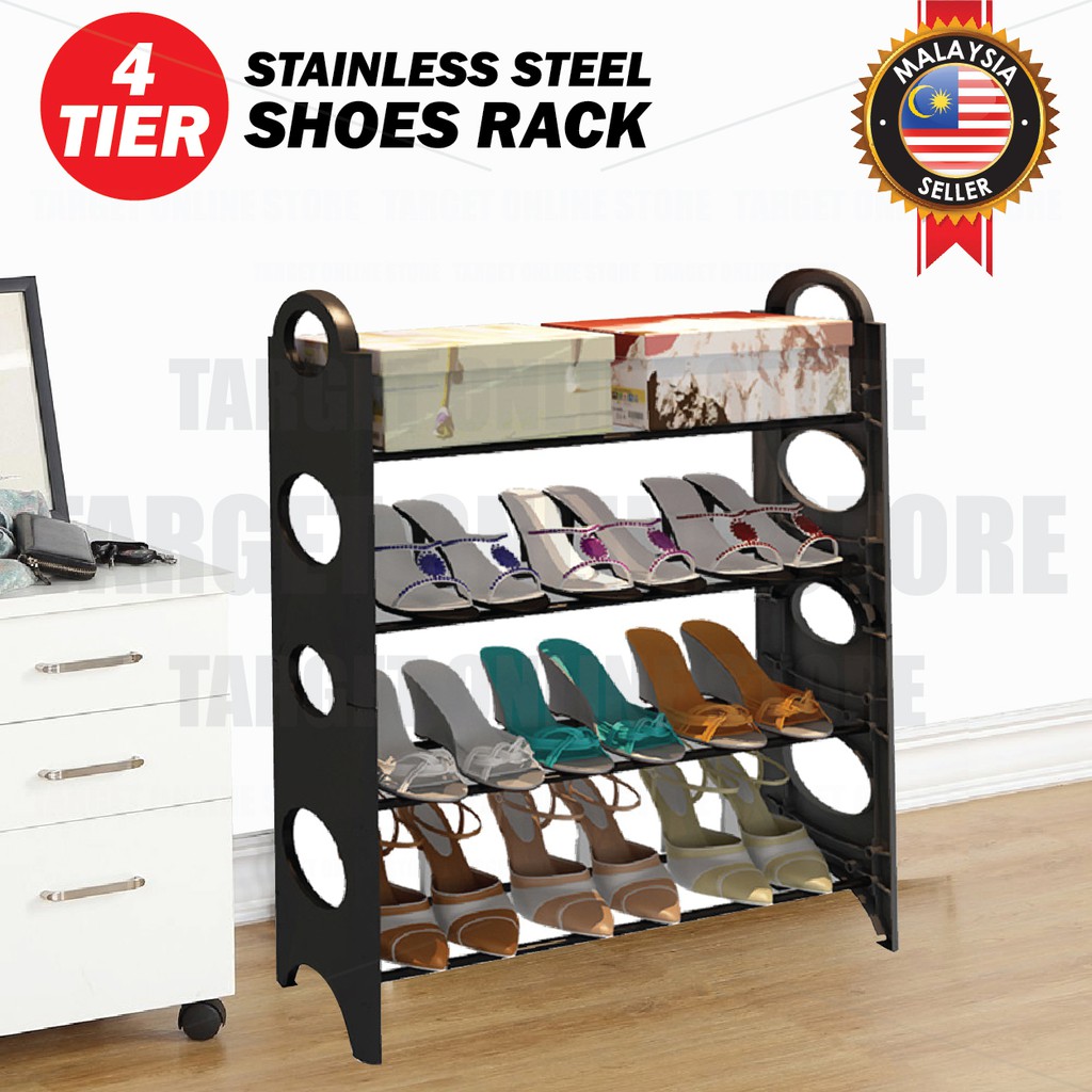 Furniture Room 4 Tier Shoes Rack Shelf Storage Organiser Home Bedroom Shopee Malaysia