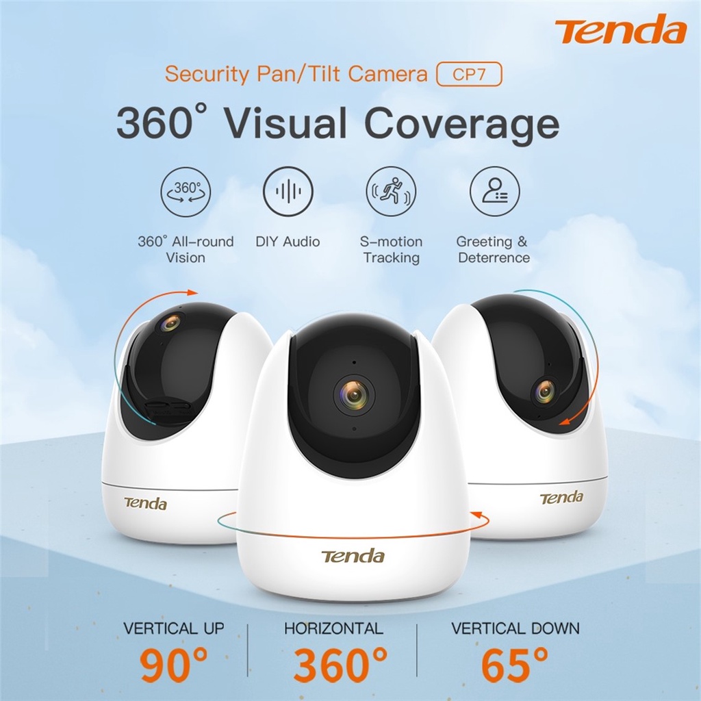 Tenda CP7 4MP CP3 2MP Full HD Pan or Tilt Wireless WiFi Home Security