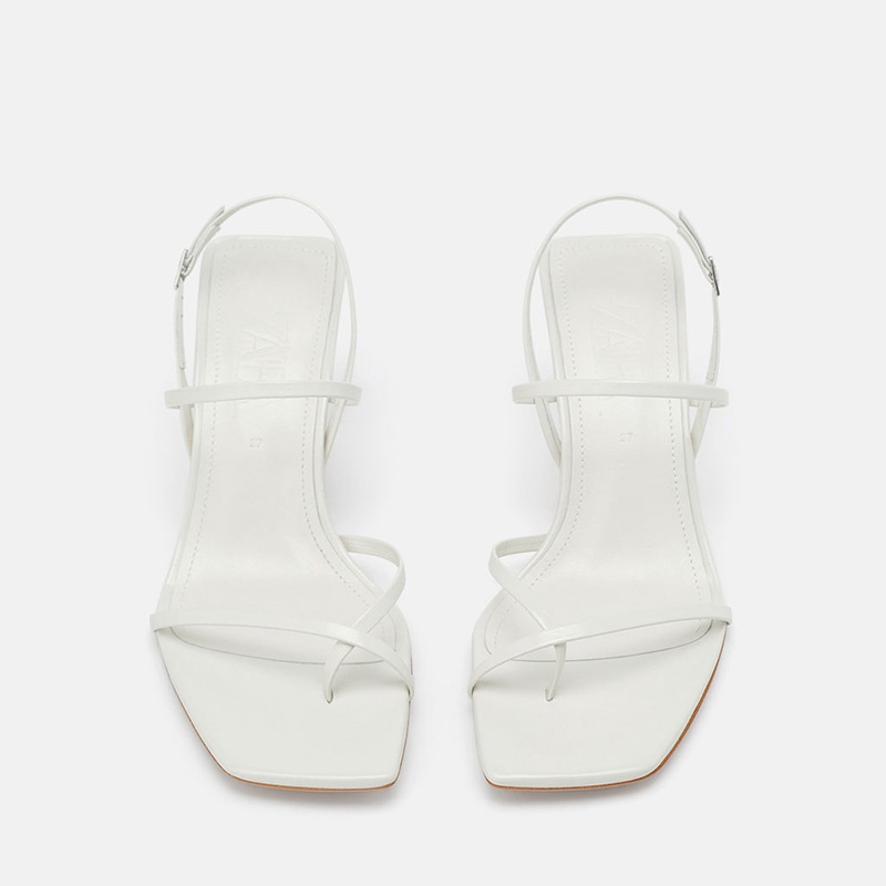 zara white heeled sandals