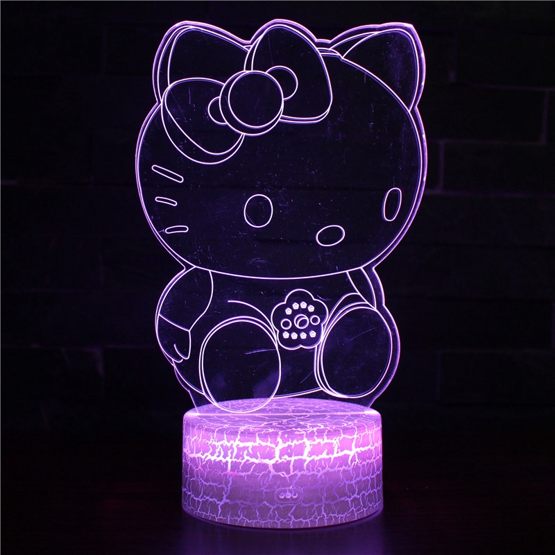 Hello Kitty 3D LED Night Light Fairy Table Lamps Remote Control 16 ...