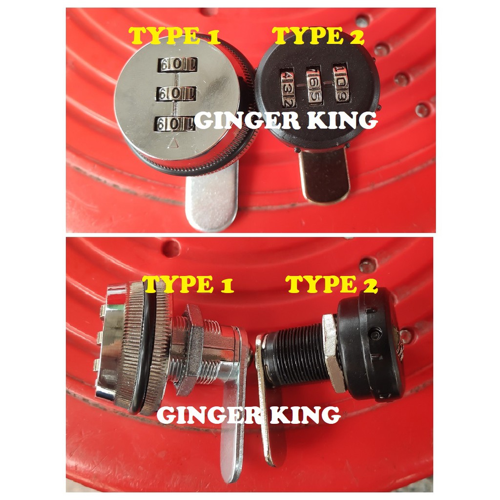 KEYLESS 3 DIGITS LETTERBOX LOCK, CAM LOCK, 3 SIZES, READY STOCK