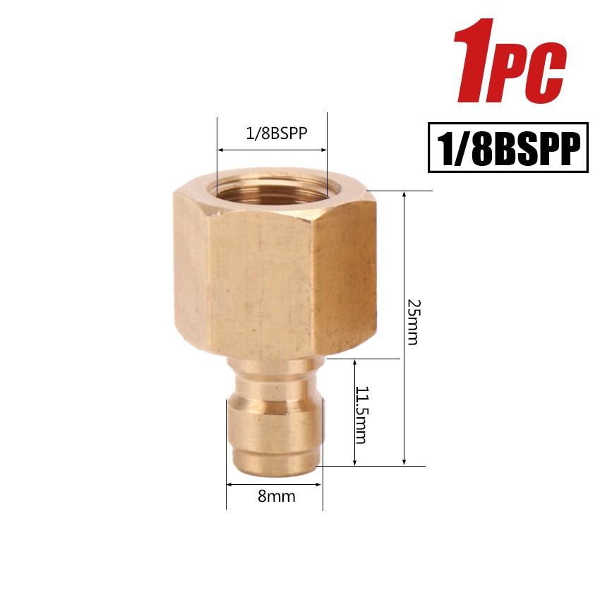 Multi Versatile PCP Stainless Steel Quick Coupler 8MM M10x11/8NPT 1/8BSPP Male Plug Valve Car Bike Motorcyc - Image 2