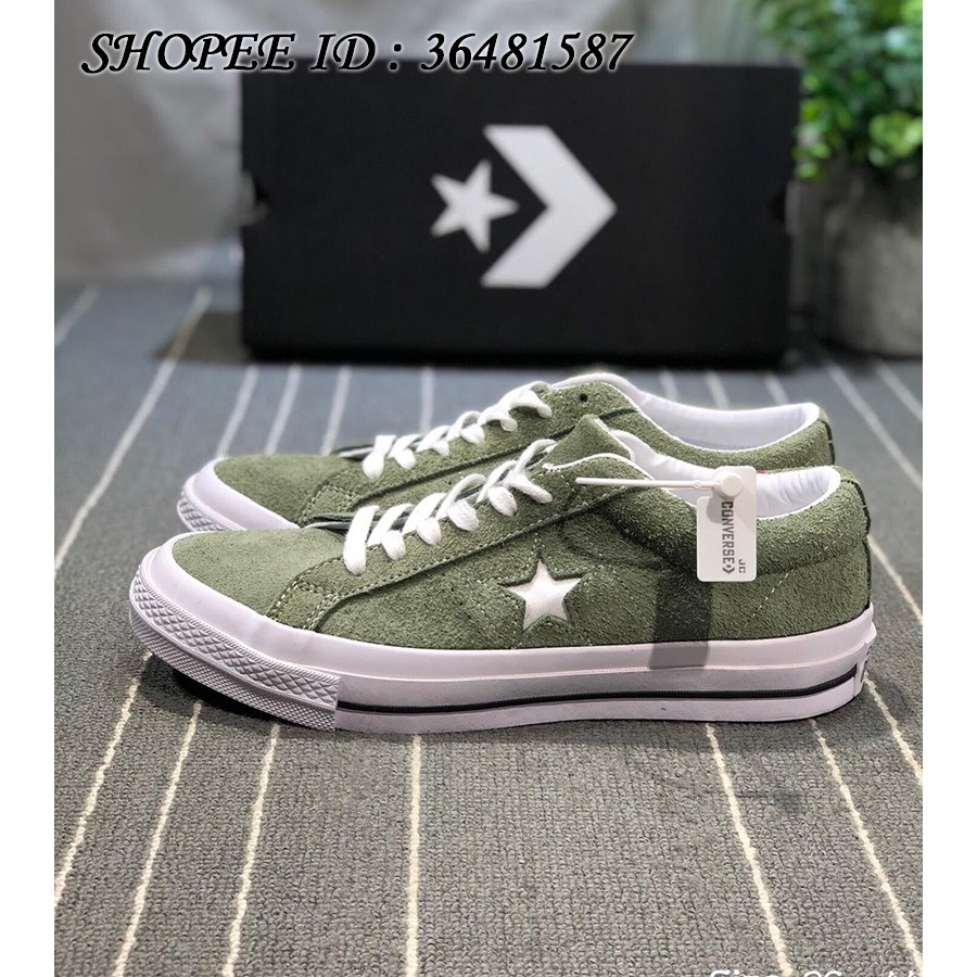 Original CONVERSE ONE STAR OX Suede Sneakers Army-Green 161574C | Shopee  Malaysia