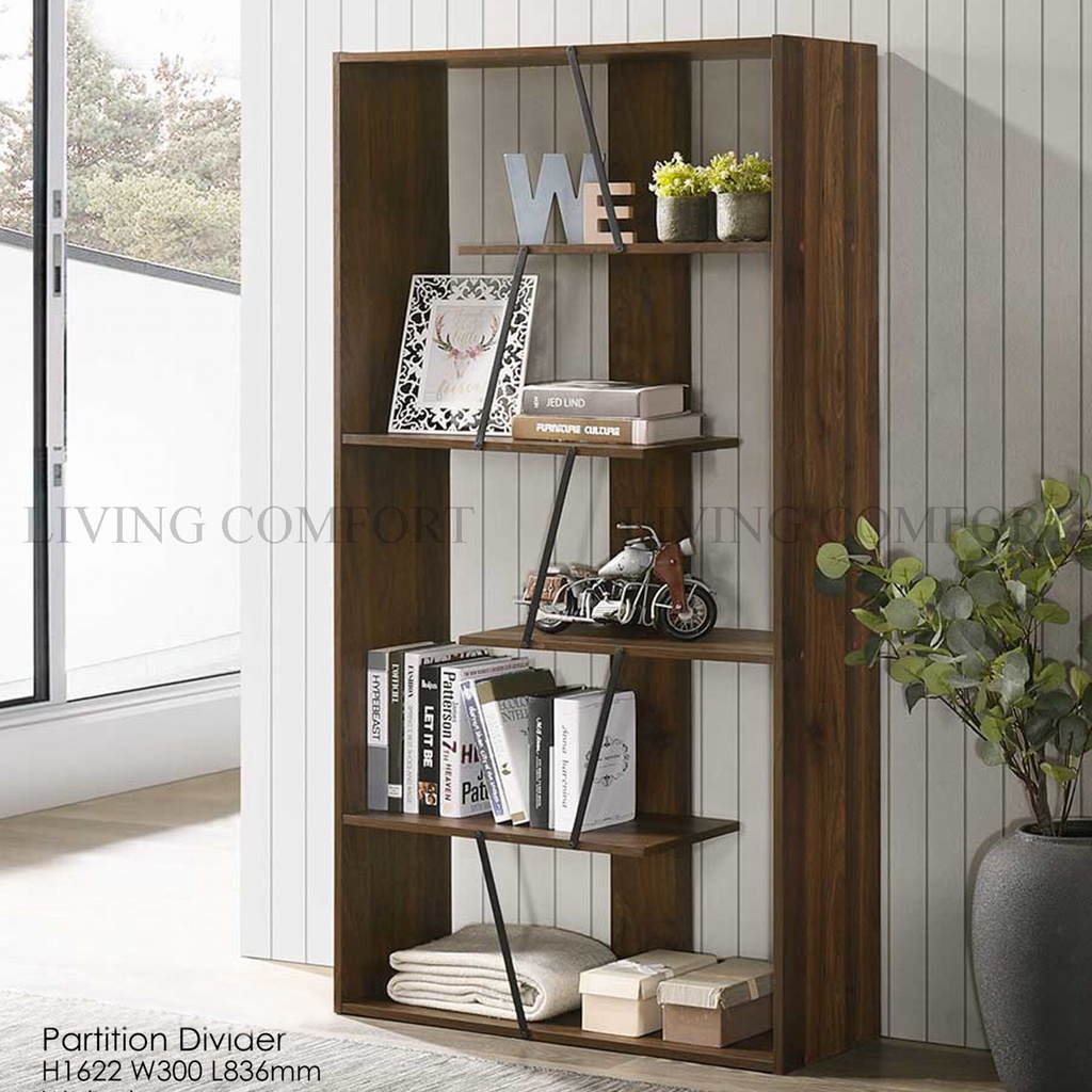 Chevron Geometric Bookcase Living Room Partition Divider Book Shelves Rak Buku Rak 