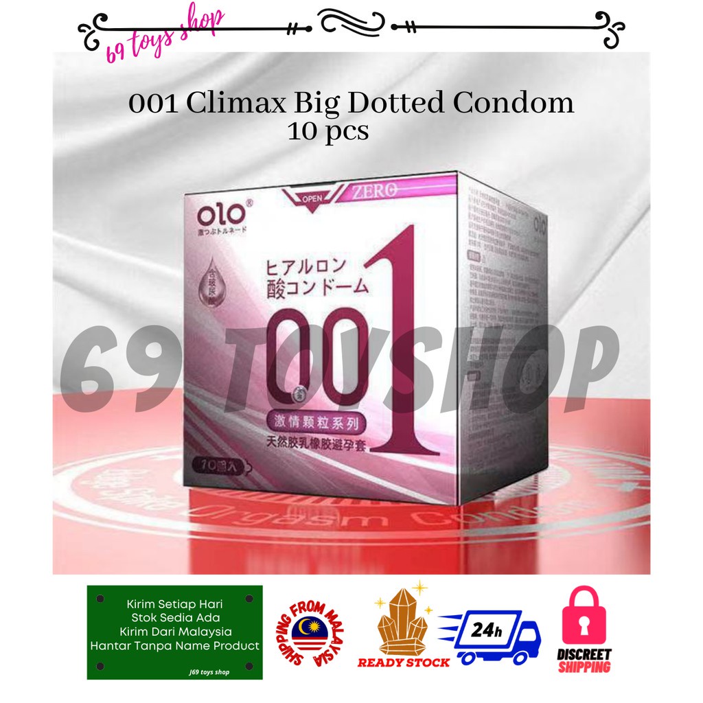 Olo 001 Condom Classic Ultra Thin Anatomic Long Lasting Dotted Hyaluronic Acid 10pcsbox Kondom 9201