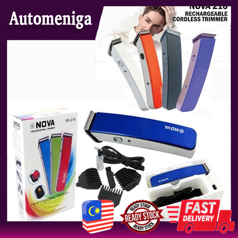 NOVA NS-216 Rechargeable Electric Trimmer Hair Cutting Mesin Rambut 3 Size Trimmer Gunting Rambut Pencukur Rambut 理发器