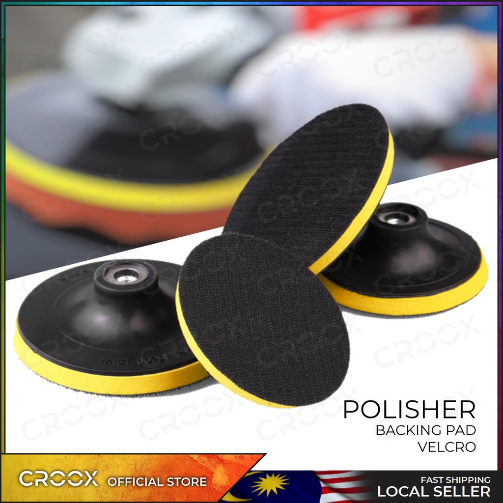 CLEAR STOCK POLISHER BACKING PLATE WITH VELCRO POLISH PAD M16 6 INCH