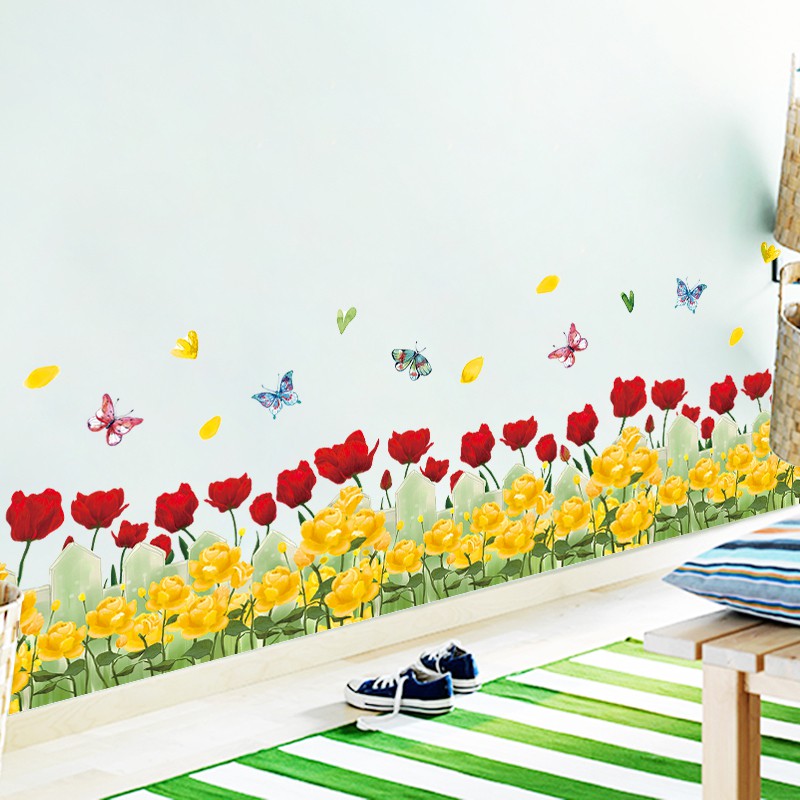 Baseboard wall stickers corridor corner classroom layout wall