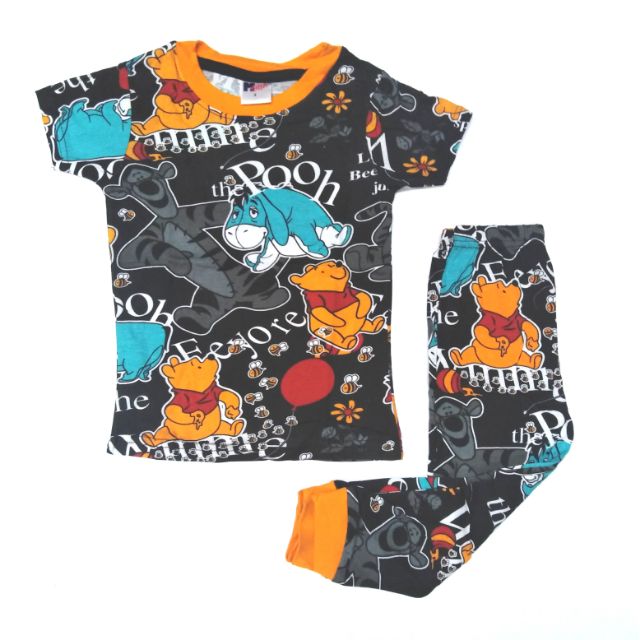 Pyjamas Pooh Baby Kids Big Size Children Cotton Printed Sleepwear Pajamas Family Sedondon Anak Baju Tidur Mysha Murah