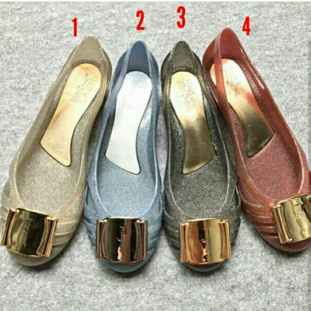 Salvatore Ferragamo Bermuda Glitter Jelly Shoes For Ladies Or