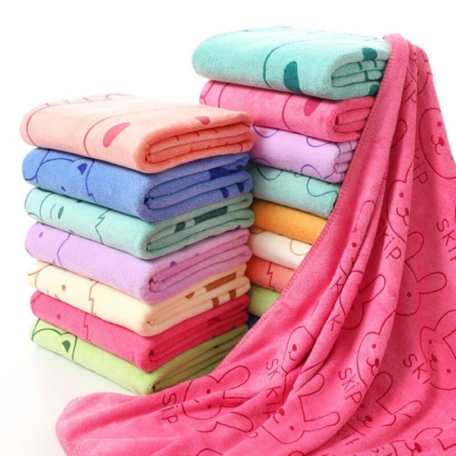 [set of 3]Bath towel microfibres soft towel(70 x 140cm) Shopee Malaysia