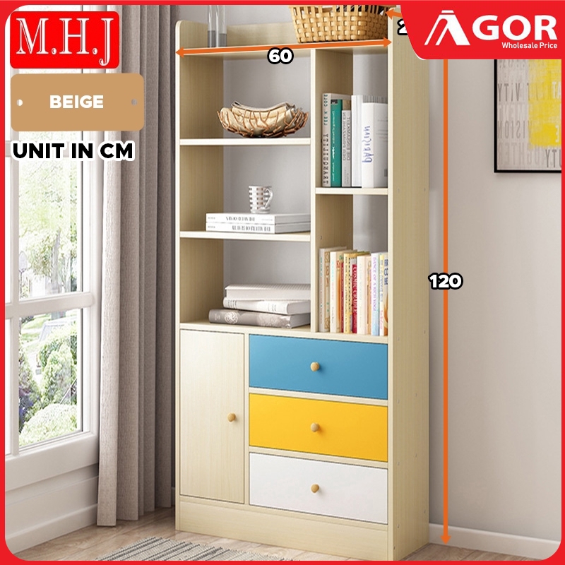 Mhj L215 2 Sizes Colorful Modern Multiple Storage Rack Cabinet Utility Shelf Bookshelf File Cabinet Storage Rack Shopee Malaysia