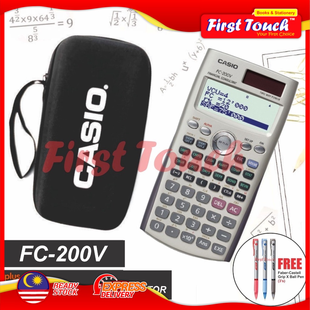 Casio Financial Calculator FC-200V School Office Calculator | Shopee ...