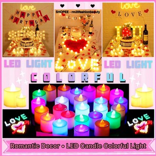💡PARTY • DECORATION💡Romantic LED Candle Light Coloful Reusable Color Party Light Lamp Hari Raya Lilin Lampu (浪漫布置电子蜡烛)