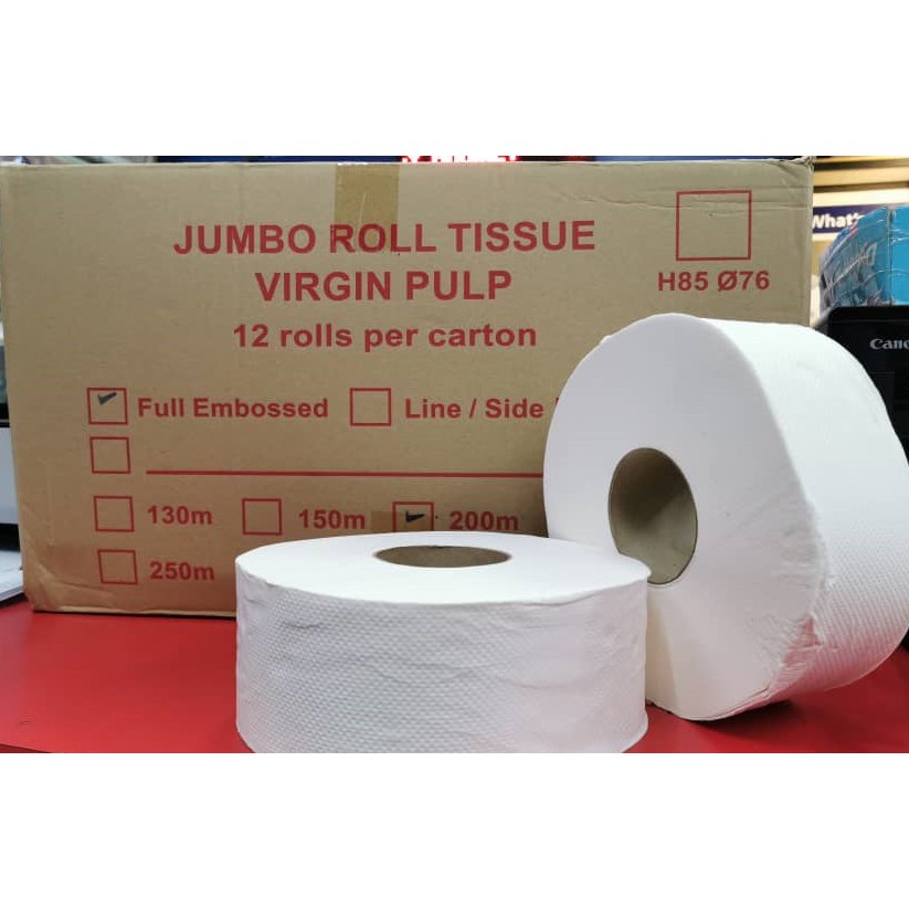 JUMBO ROLL TISSUE 200M Virgin Pulp (1 ROLL) Shopee Malaysia