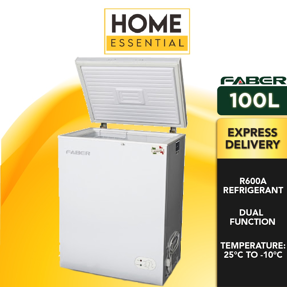 Faber 100L Chest Freezer Manual Defrost FZF128 Mechanical Temperature