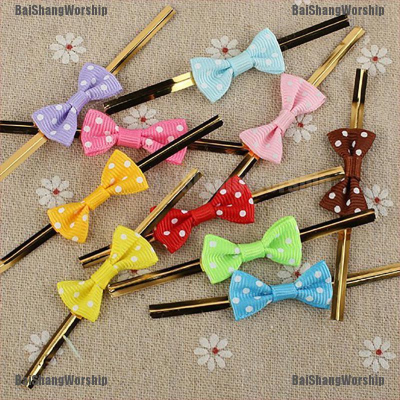 Bsw 20pcs Dots Bowknot Metallic Twist Ties Lollipop Cake Sealing