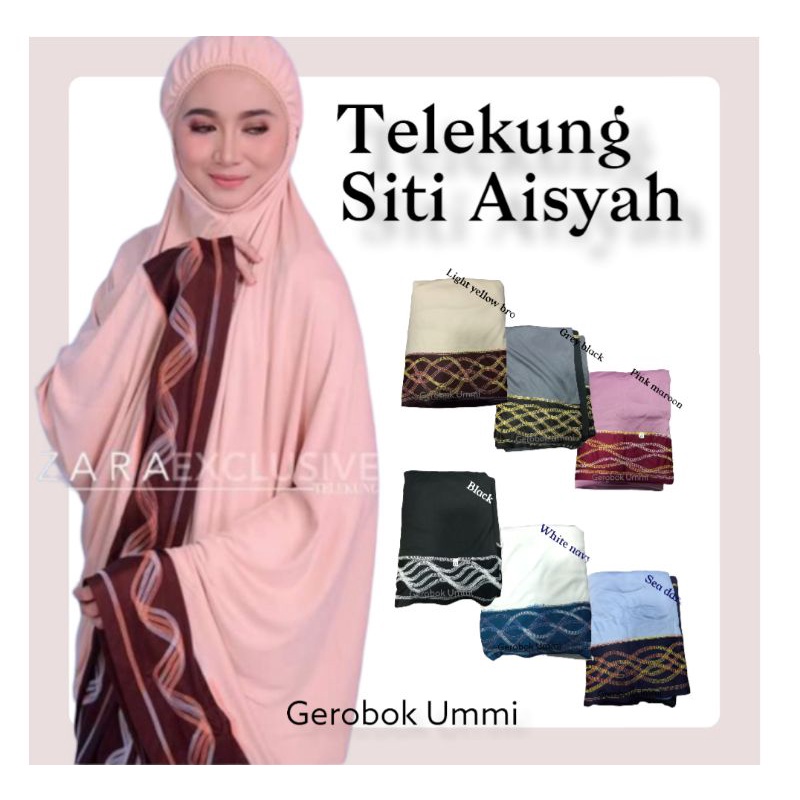 Telekung Solat Siti Aisyah Exclusive Premium Wanita Dewasa Kain