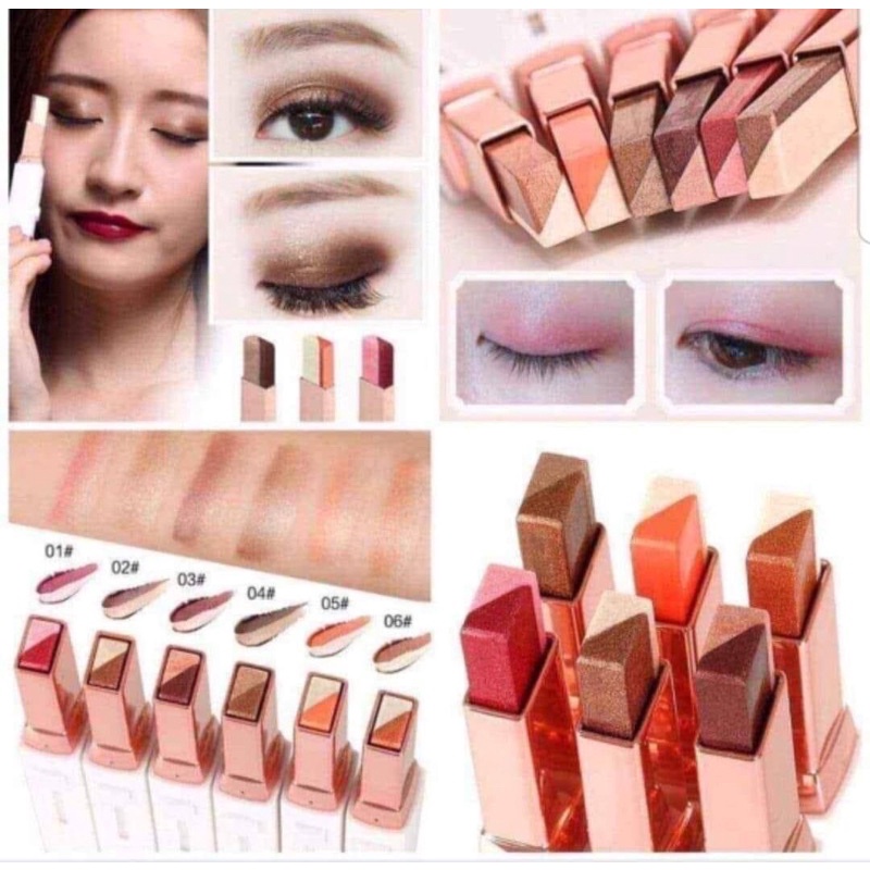 EYESHADOW STICK DOUBLE COLOUR Eyeshadow magic Alat solek pembayang mata pelukis mata cantik dan cepat Pewarna mata