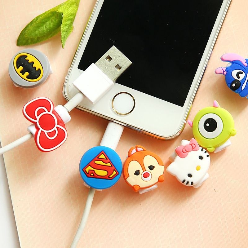 Cute Lovely Cartoon 8 Pin Cable Protector de cabo USB Cable Cover Case ...